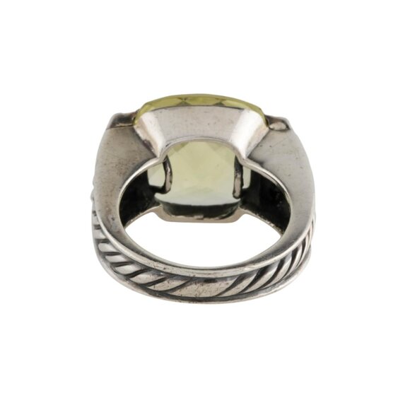 David Yurman Wheaton 925 Sterling Silver Ring Womens 6 Pave Diamonds Prasiolite - Picture 3 of 15